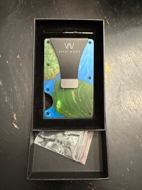 Blue & Green Resin Money Clip Wallet